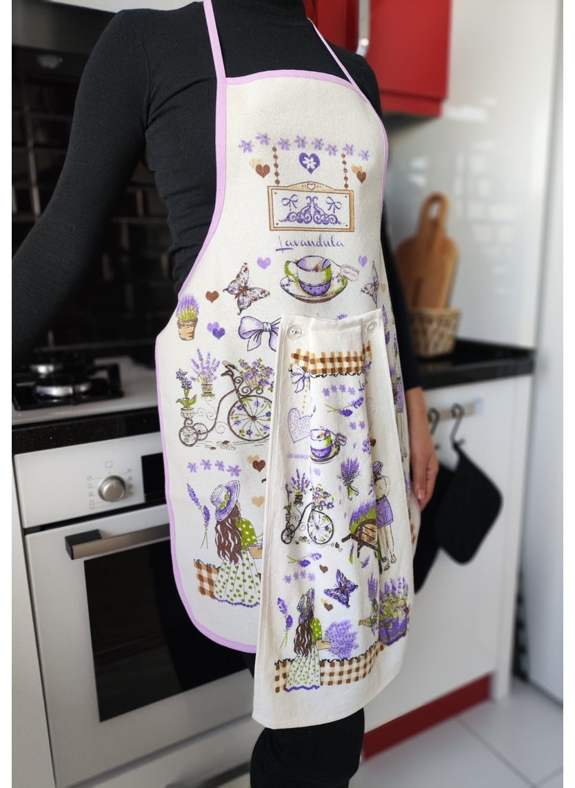 Cnr Garden Liquid Proof Printed Towel Kitchen Apron Towel Apron Set Soft Patterned  - Image 2