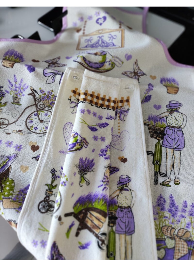 Cnr Garden Liquid Proof Printed Towel Kitchen Apron Towel Apron Set Soft Patterned  - Image 4