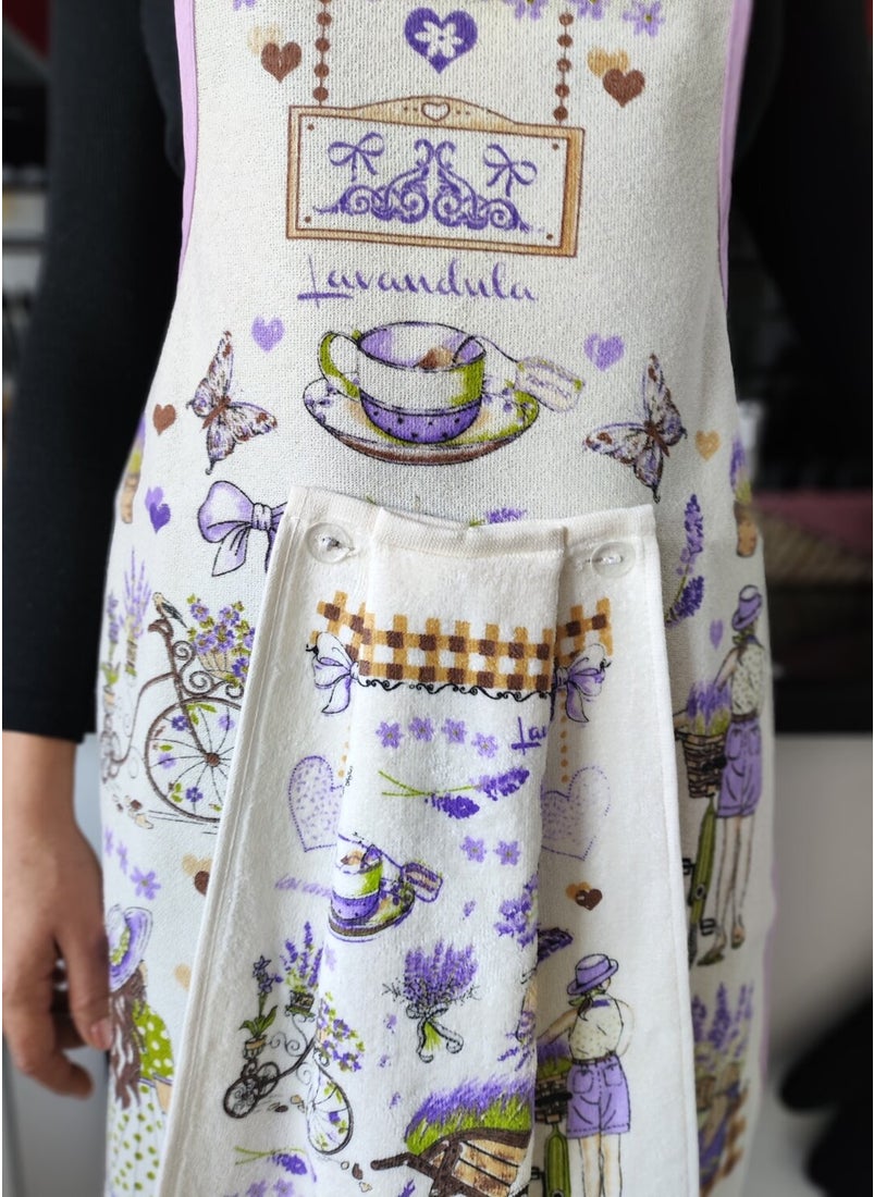 Cnr Garden Liquid Proof Printed Towel Kitchen Apron Towel Apron Set Soft Patterned  - Image 3