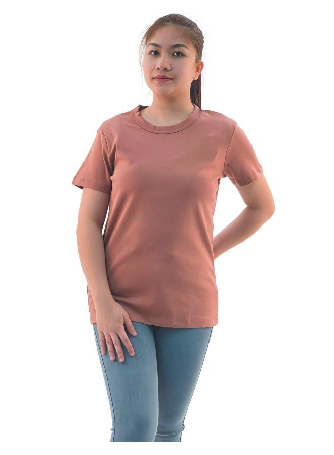 JOANNA JOANNA 193299 Women's Crew Neck Regular Fit Short Sleeve T-Shirt - Peach  - Image 1