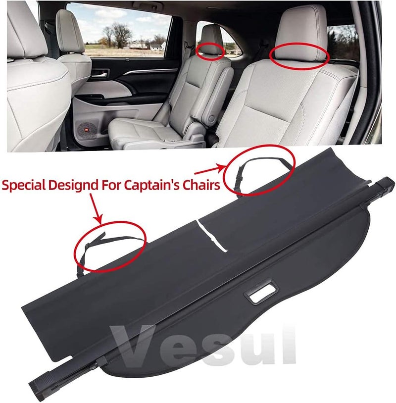 Vesul Visor Mud Flaps Shade Rack for Toyota Highlander 2014-2019 - Black - Image 2
