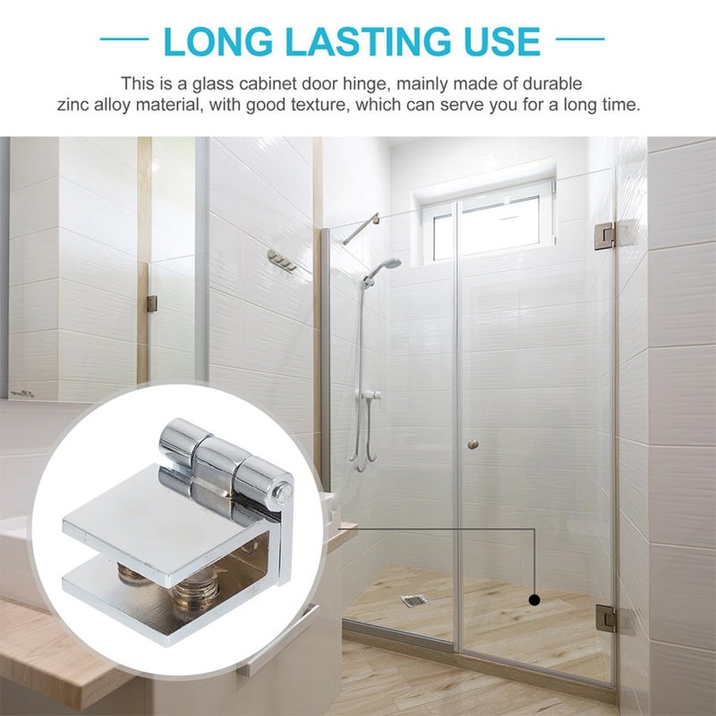 Zinc Alloy Single Side Glass Door Hinge For Wine Cooler Shower Cabinet - Image 5