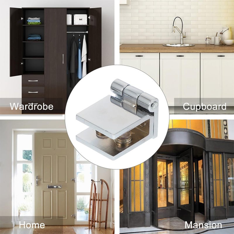 Zinc Alloy Single Side Glass Door Hinge For Wine Cooler Shower Cabinet - Image 4