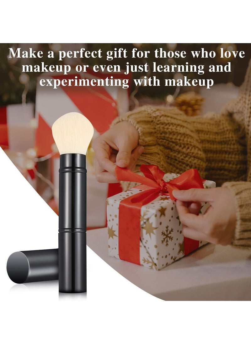 SYOSI Dual Retractable Makeup Brushes, Travel Face Blush Powder Brush, Double-Ended Foundation Concealer Brush