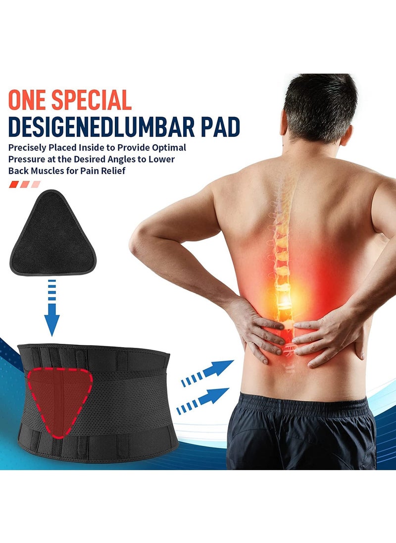 FEATOL Pressure relief back belt, back support belt back brace waist pressure relief belt for pain relief and injury prevention for men and women sciatica, spinal stenosis, scoliosis or herniated disc  - Image 2