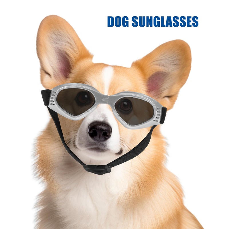 Windproof UV Protection Sunglasses For Small Dogs And Cats Silver Frame Party Photo Prop - Image 4
