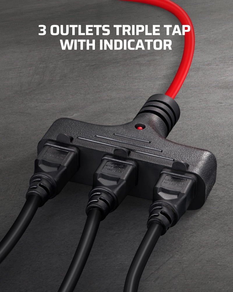 DEWENWILS 30FT Extension Cord Reel, 16/3 Gauge SJTW Power Cord, Retractable Cord Reel with 3 Outlets, Ceiling/Wall Mount for Garage, Workshop, 10A Circuit Breaker, Metal Plate, UL Listed, Red - Image 5