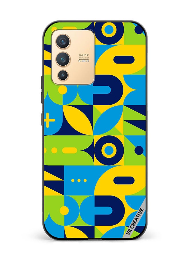VR CREATIVE Protective Case Cover For Vivo V23 5G Geometry Pattern Design Multicolour - Image 1