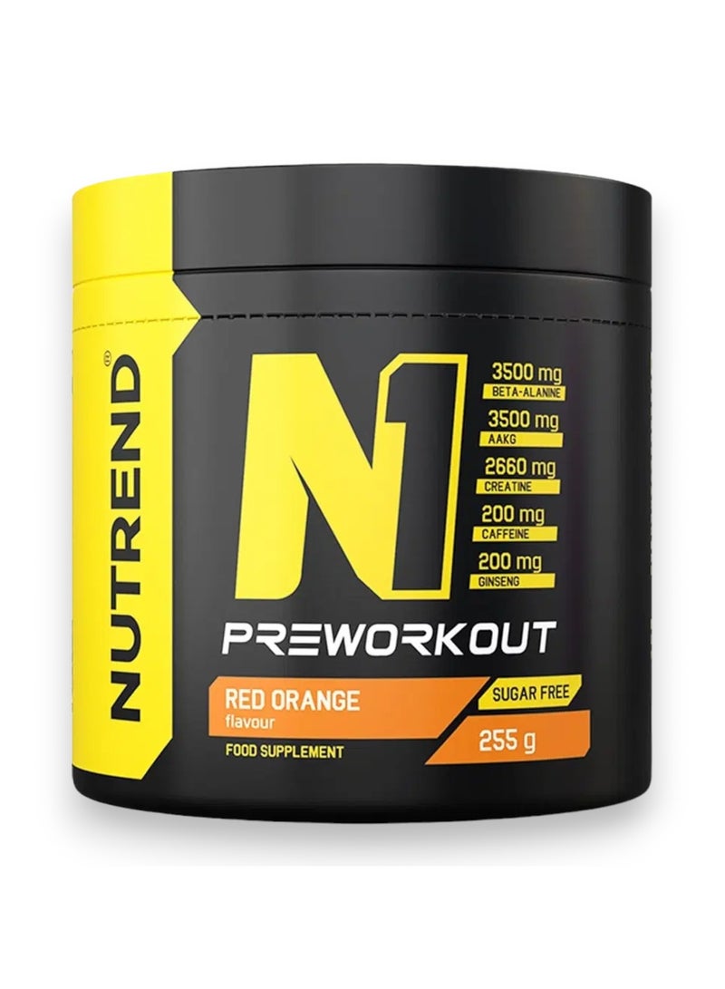 NUTREND N1 Preworkout, Red Orange Flavour, 255g 