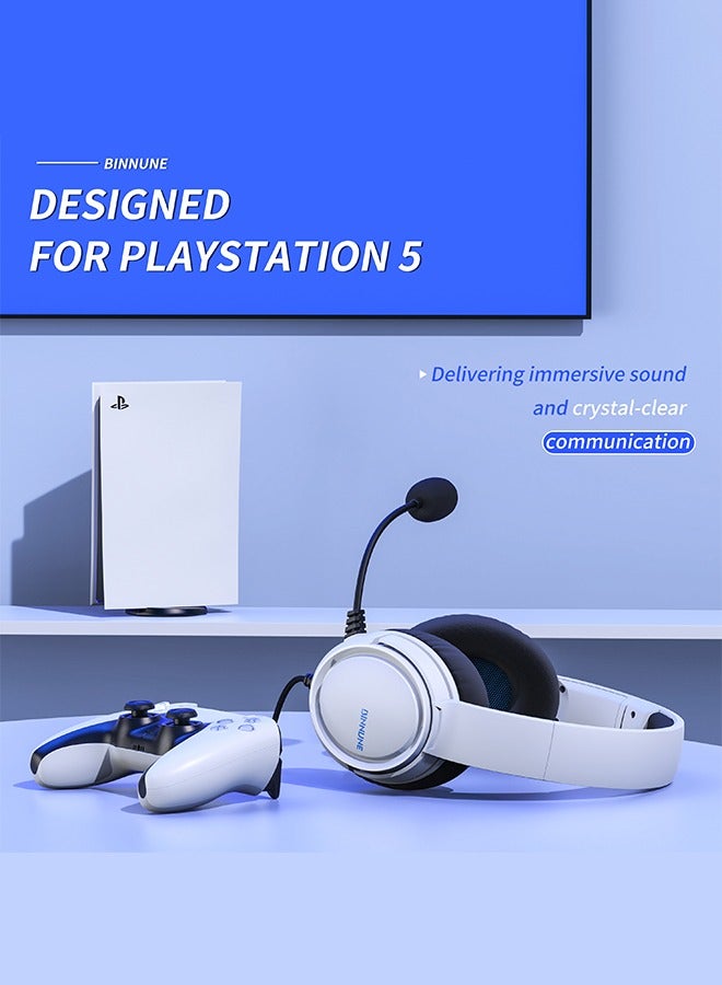 بنيون سماعة ألعاب مزودة بميكروفون لأجهزة PS4 وPS5 والكمبيوتر الشخصي وNS، سماعات رأس سلكية من Audifonos للألعاب مزودة بميكروفون عازل للضوضاء - Image 3