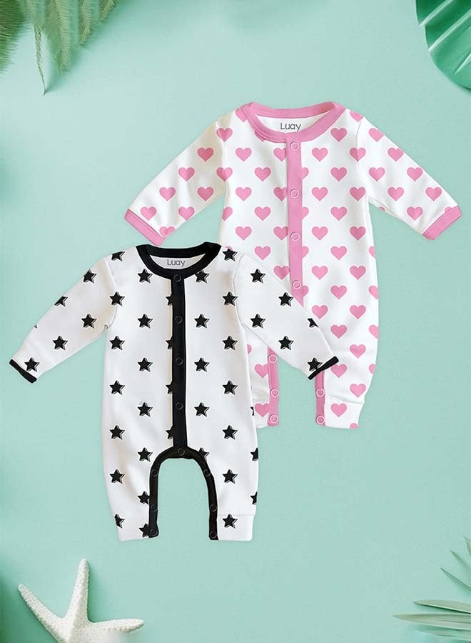 LUAY 100% Cotton Full Sleeves Baby Romper,Sleepsuit for Baby Girls & Boys _(Pack of 2) - Image 1