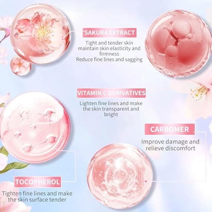 AESTHTANY Skin Care Set For Women Moisturizing Rejuvationg Cherry Blossom Skin Care For Women Daily Skin Care Routine(8 Piece Set) - Image 4