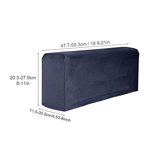 AOOCEEPAW Sofa Armrest Cover,2 PCS Stretch Arm Covers for Chairs Couch Sofa Armchair,Slipcovers for Recliner (Navy Blue) - Image 2