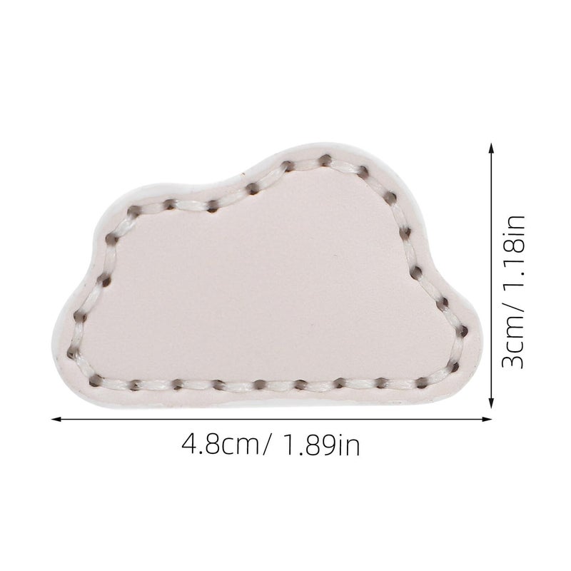 White Leather Soft Pulls Cloud Shaped Brass Drawer Handles 2pcs Wardrobe Cabinet Hardware - Image 3