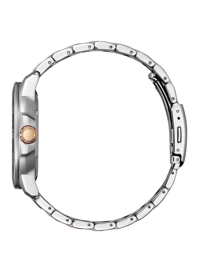 سيتيزن ساعة رجالية بسوار من الستانلس ستيل بطلاء ذهبي وردي بلونين - -  مم - Image 2