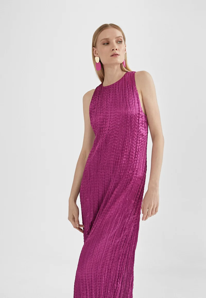 Lola Casademunt Long pleated effect midi dress