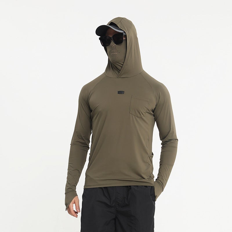 Sha Ba Te 2026 New Long Sleeve Sun Protection Fishing Shirt Men's UPF50+ Quick Dry Breathable Ice Silk Hooded Jacket for Outdoor Hiking Camping - Image 5