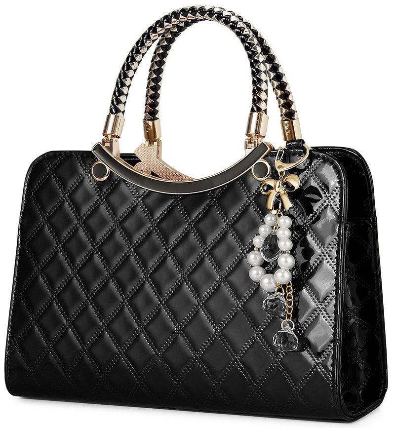 TIBES Shiny Patent Leather Women Purses Satchel Handbags Ladies Fashion Top Handle Handbags Crossbody Shoulder Bags - Image 1