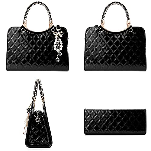 TIBES Shiny Patent Leather Women Purses Satchel Handbags Ladies Fashion Top Handle Handbags Crossbody Shoulder Bags - Image 2
