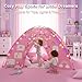 AFUNX Kids Play Tent Extra Large Unicorn Playhouse for Girls 70x45x43 Pink Kids Playhouse with Cute Ice Cream Fruit Prints Foldable Indoor Play Space TunnelReady Design Easy Setup Gift Idea - Image 4