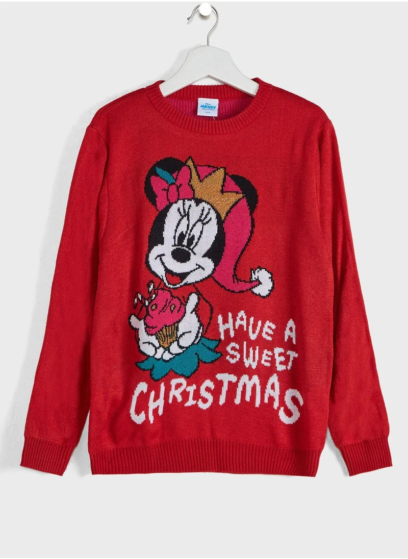 Disney Kids Minnie Christmas Sweater