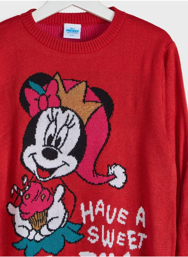 Disney Kids Minnie Christmas Sweater
