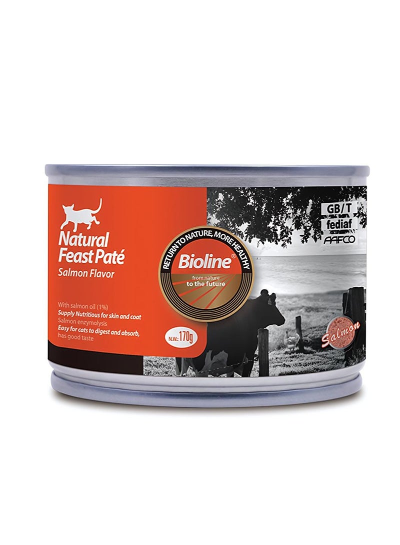 Bioline Natural Feast Pate Cat Can Salmon Flavor 170g