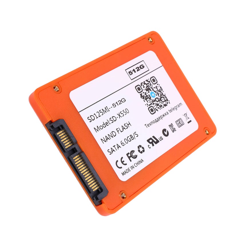 2.5 Inch Solid State Drive SATA III 6Gb/s High Speed 550MB/s Internal Hard Disk for PC Or Laptop 512G Orange - Image 5