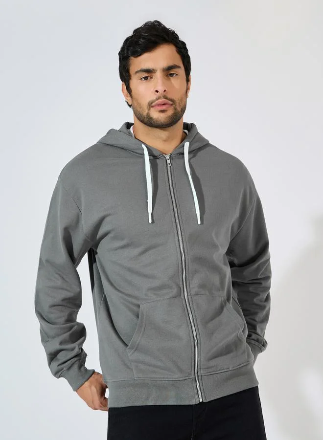 Styli Eco-Earth Relaxed Fit Zip Up Fleece Hoodie