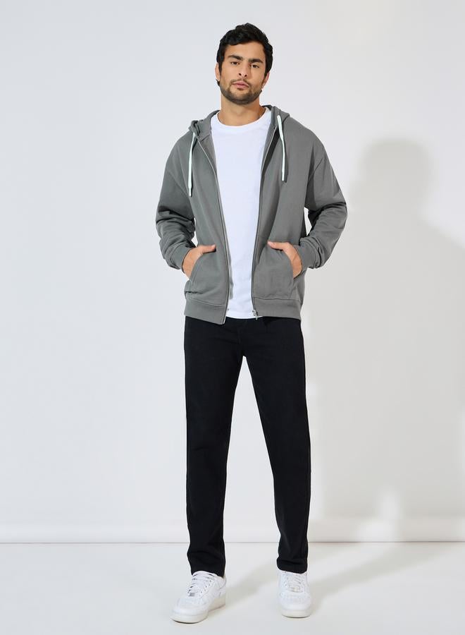 Styli Eco-Earth Relaxed Fit Zip Up Fleece Hoodie - Image 3