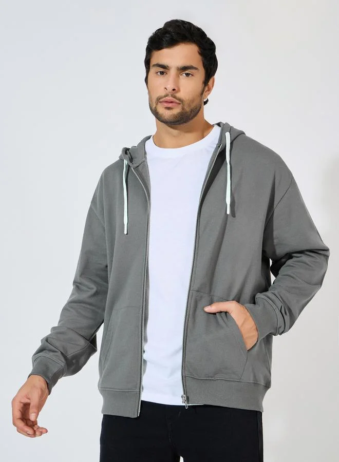 Styli Eco-Earth Relaxed Fit Zip Up Fleece Hoodie