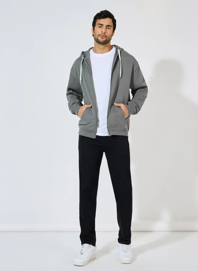 Styli Eco-Earth Relaxed Fit Zip Up Fleece Hoodie