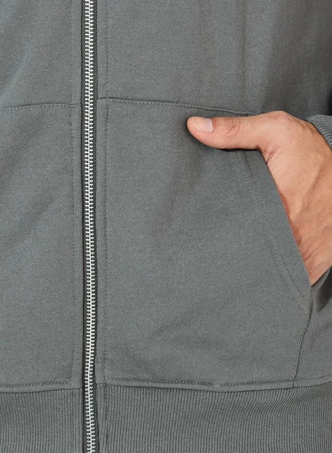 Styli Eco-Earth Relaxed Fit Zip Up Fleece Hoodie