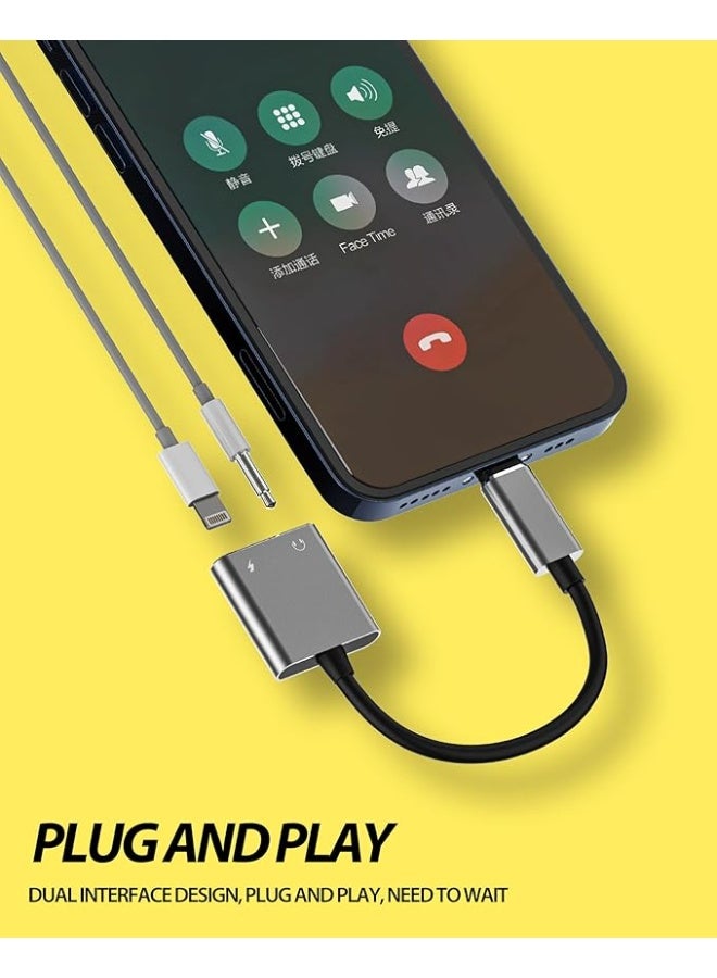 منتقي 2 in 1 Charging Splitter Adapter – Dual Port Charger Connector Compatible with iPhone, Supports Fast Charging & Audio, Lightning to 3.5mm Headphone Jack Adapter for iPhone 14/13/12/11/X/XS/8/7 - Image 5