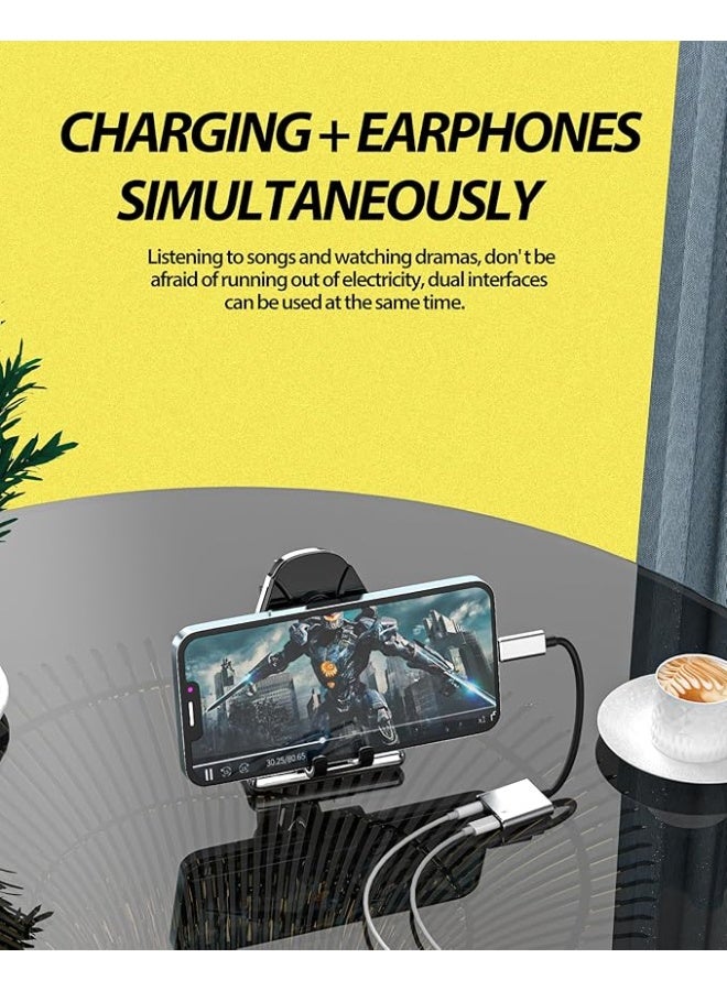 منتقي 2 in 1 Charging Splitter Adapter – Dual Port Charger Connector Compatible with iPhone, Supports Fast Charging & Audio, Lightning to 3.5mm Headphone Jack Adapter for iPhone 14/13/12/11/X/XS/8/7 - Image 4