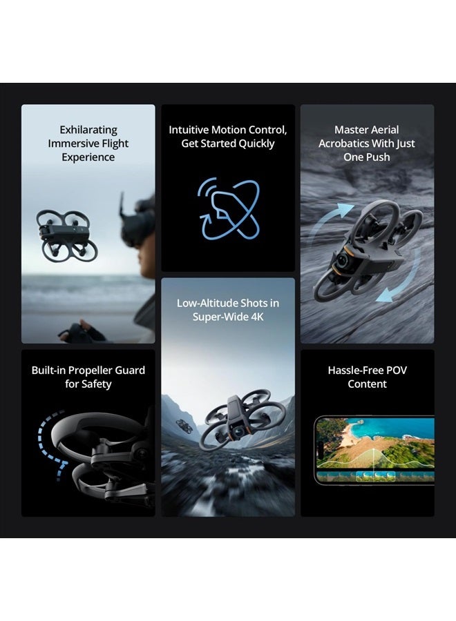 dji Avata 2 Fly More Combo (3 Batteries), FPV Drones with Camera for Adults 4K, Immersive Experience, One-Push Acrobatics, Built-in Propeller Guard, 155° FOV, Drone Compliant with FAA Remote ID - Image 2