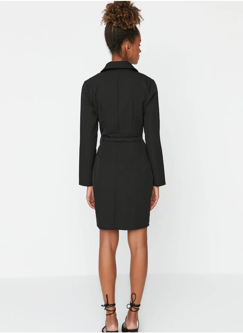trendyol Double Breasted Knitted Dress