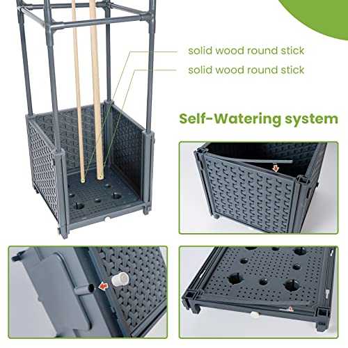 GREEN MOUNT Raised Garden Bed Planter Boxes with Trellis for Climbing Vegetables Plants Tomato Cage - Image 4