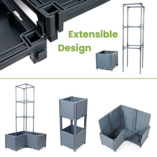 GREEN MOUNT Raised Garden Bed Planter Boxes with Trellis for Climbing Vegetables Plants Tomato Cage - Image 5