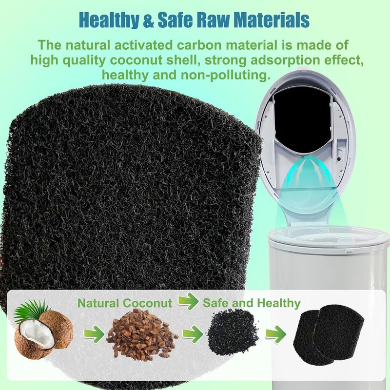 ShuRex 12 Pack Baby Diaper Pail Deodorizer for Ubbi Diaper Pail Activated Charcoal Odor Absorbing Filters Compatible with Ubbi Steel Diaper Pail Odor Eliminating NO Smell - Image 3