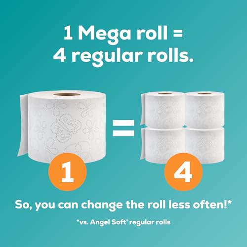 Angel Soft Toilet Paper, 48 Mega Rolls = 192 Regular Rolls, Soft and Strong Toilet Tissue - Image 3