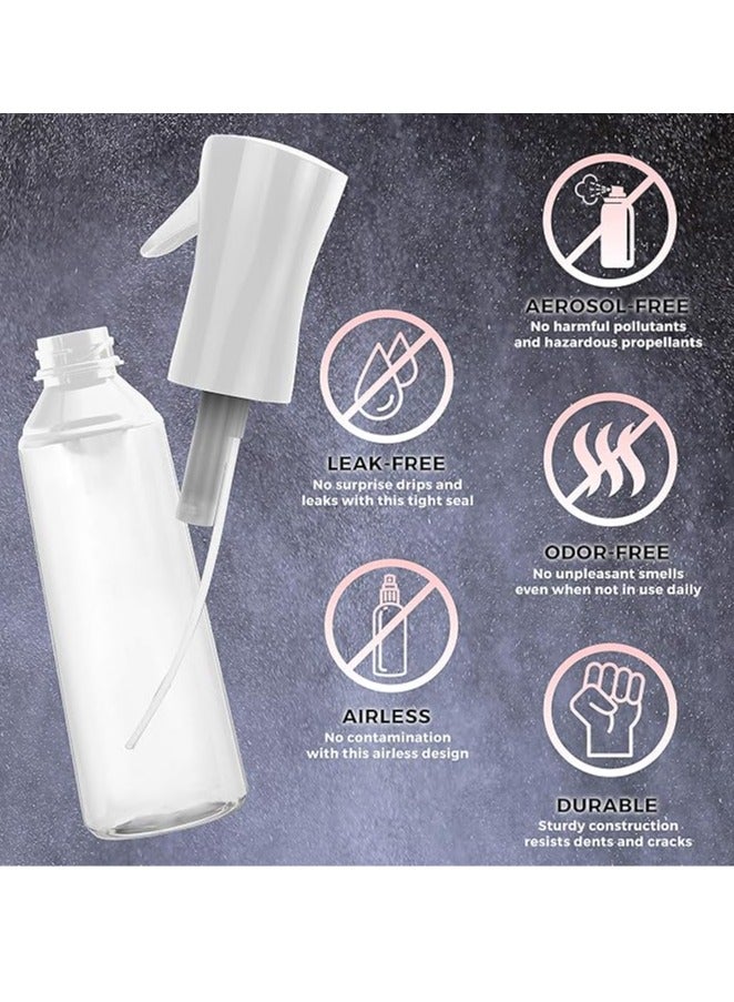 T NEWFUN Continuous Spray Bottle for Hair – Ultra-Fine Mist Mister, Refillable & Leak-Proof – Ideal for Curly Hair, Salons, Plants, Cleaning & More (White 6.8 OZ / 200 ML) - Image 4