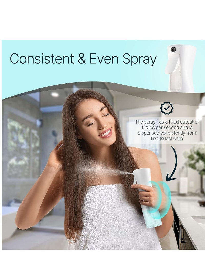 T NEWFUN Continuous Spray Bottle for Hair – Ultra-Fine Mist Mister, Refillable & Leak-Proof – Ideal for Curly Hair, Salons, Plants, Cleaning & More (White 6.8 OZ / 200 ML) - Image 5