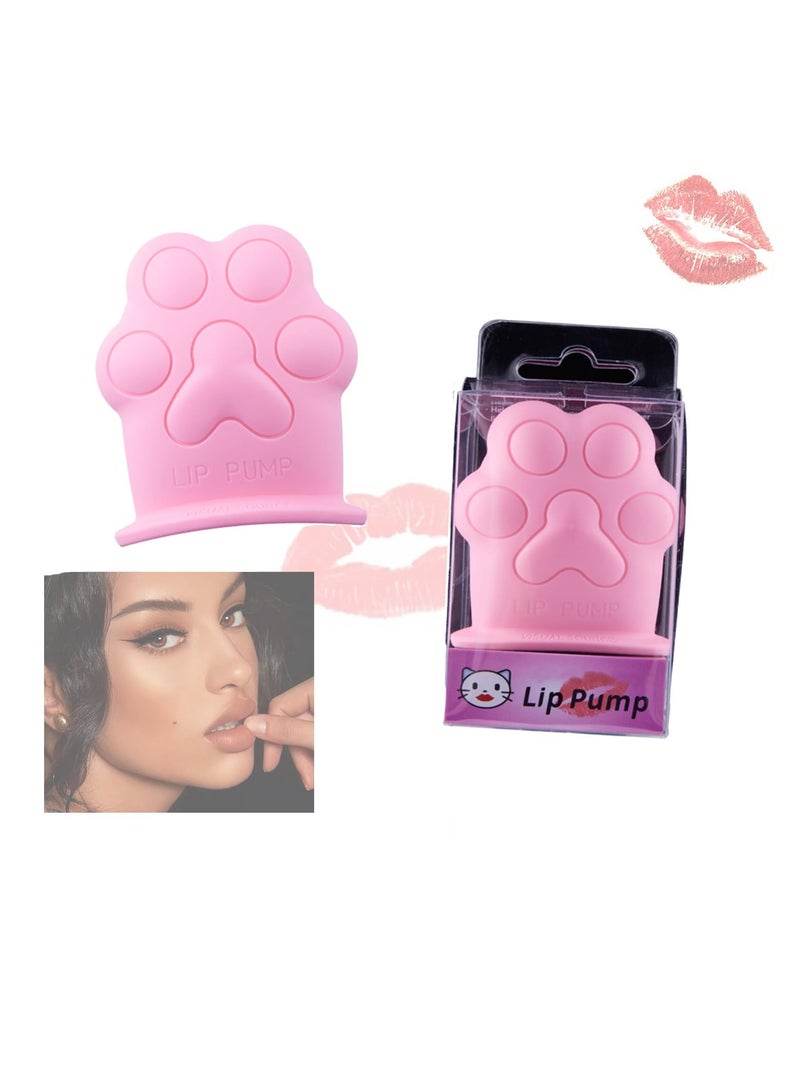 سيوسي جهاز مضخم للشفاه بشكل كف يد القطة، باللون الوردي الجذاب، مصنوع من السيليكون، يعزز جمال الشفاه بشكل طبيعي، يساعد في تحديد شكل الشفاه بلطف للحصول على شفاه ممتلئة ساحرة. - Image 1