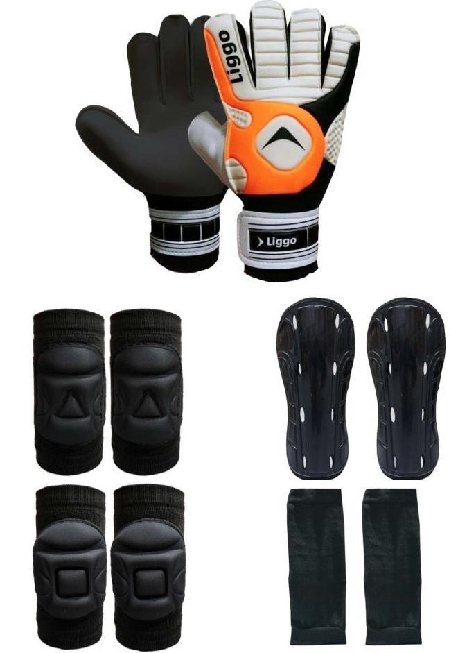 Liggo Adult and Child Goalkeeper Gloves Knee Pad Elbow Pad Shin Guard Leggings Set  - Image 1