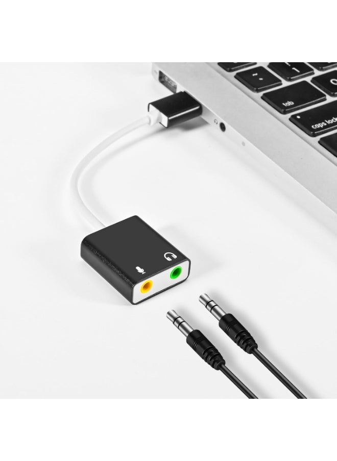 USB-C External Stereo Sound Card Adapter with 3.5mm Headphone Jack and Microphone Port – Compatible with Windows, Mac, PC, Laptop, and Mobile Devices  - Image 2