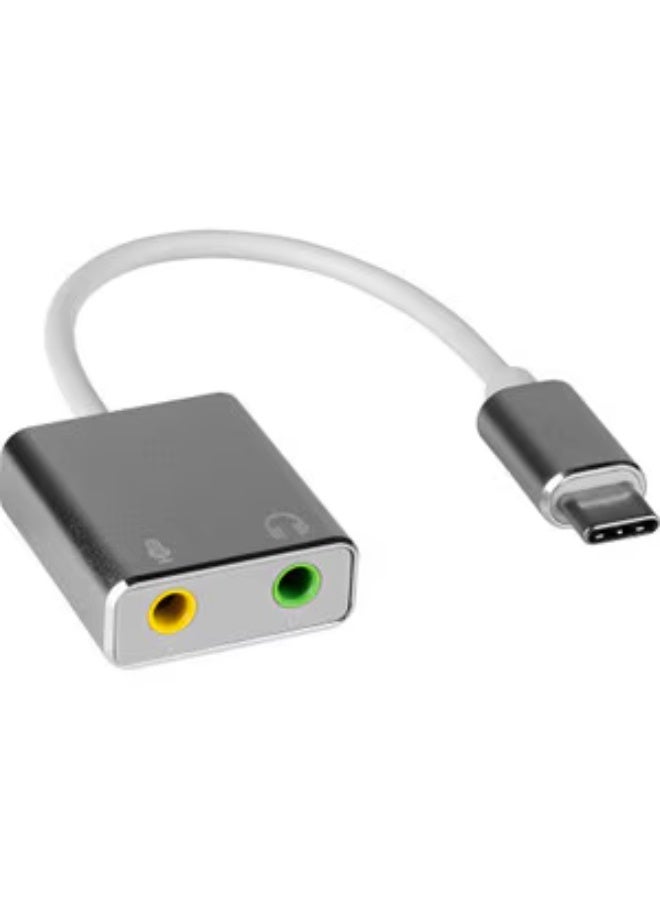 USB-C External Stereo Sound Card Adapter with  Headphone Jack and Microphone Port – Compatible with Windows, Mac, PC, Laptop, and Mobile Devices - Image 3