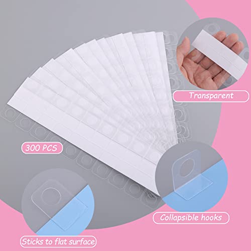 Aster 300 قطعة من علامات التعليق اللاصقة الثقيلة، ثقوب دائرية بلاستيكية ذاتية اللصق لتعليق العناصر الصغيرة في المتاجر وعرضها (1.3x0.9 بوصة) - Image 4