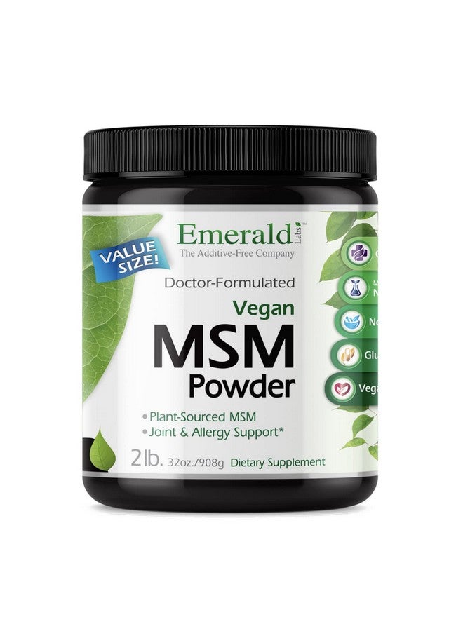 Emerald Labs Msm Powder 4000 Mg Plant Sourced Methylsulfonylmethane For Joint Discomfort Stress Relief And Healthy Immune Function 32 Oz