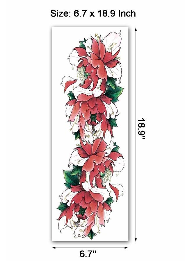 Leoars Colorful Sleeve Tattoos Stickers, Full Arm Temporary Tattoos Sleeves, Fake Watercolor Body Art Arm Tattoo for Kids Women Makeup, 12-Sheet - Image 2